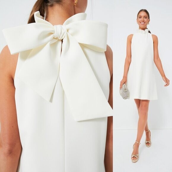 Tuckernuck NEW White Blythe Ruffle Collar Preppy Sleeveless Mini Dress Size XS